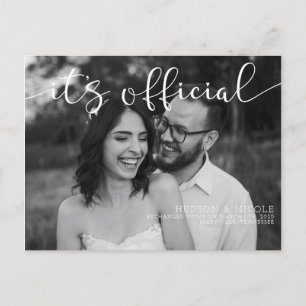 Het is officiële Elopement Photo Wedding Aankondigingskaart
