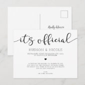 Het is officiële Elopement Wedding Aankondigingskaart (Voorkant / Achterkant)