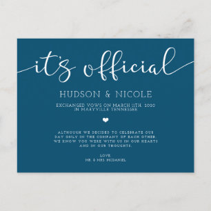 Het is officiële Elopement Wedding Aankondigingskaart