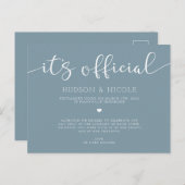 Het is officiële Elopement Wedding Aankondigingskaart (Voorkant / Achterkant)