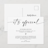 Het is officiële Elopement Wedding Aankondigingskaart (Voorkant / Achterkant)