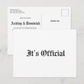 Het is officiële rustieke gotische bruiloft aankondigingskaart (Voorkant / Achterkant)