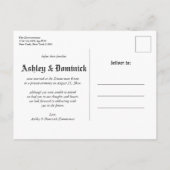 Het is officiële rustieke gotische bruiloft aankondigingskaart (Achterkant)