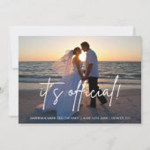 Het is Officiële Trouwfoto Elopement Aankondiging (Voorkant)