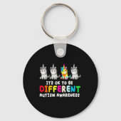 Het is ok om anders autisme bewustzijn eenhoorn G Sleutelhanger (Voorkant)