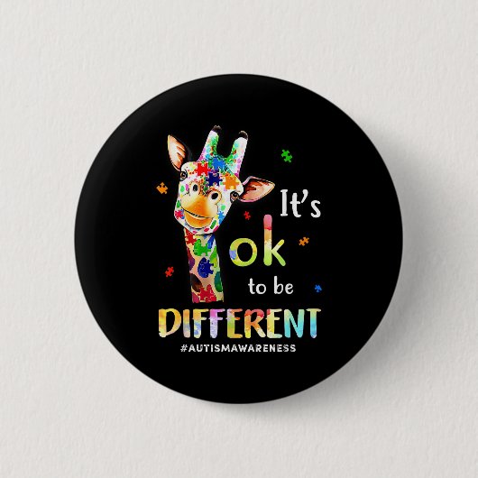 Het Is Ok Om Anders Te Zijn Autism Geruststelling Ronde Button 5,7 Cm (Voorkant)