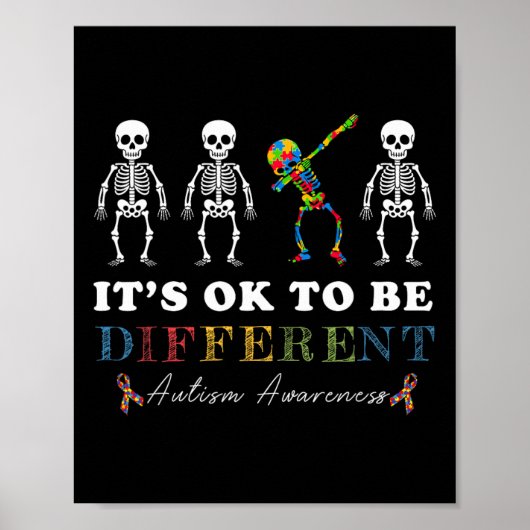 Het Is Ok Om Anders Te Zijn Autisme Acceptatie Dab Poster (Voorkant)