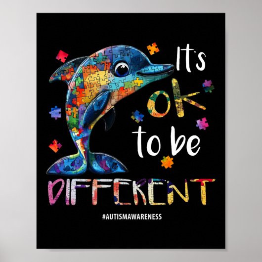 Het is OK om anders te zijn - Autisme Bewustzijn D Poster (Voorkant)