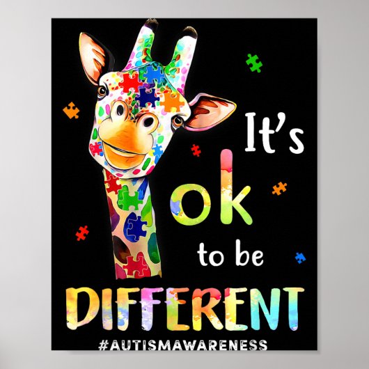 Het is ok om anders te zijn Autisme bewustzijn Gir Poster (Voorkant)
