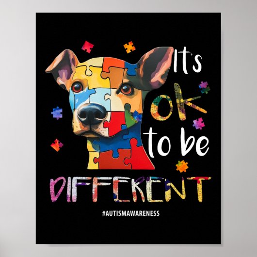 Het is OK om anders te zijn - Autisme Bewustzijn H Poster (Voorkant)