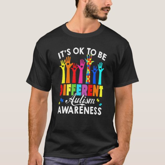 Het Is Ok Om Anders Te Zijn Autisme Bewustzijn Han T-shirt (Voorkant)