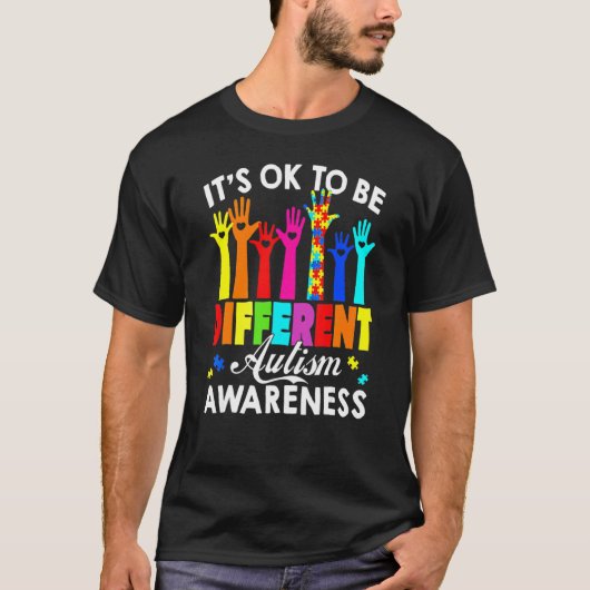 Het Is Ok Om Anders Te Zijn Autisme Bewustzijn Han T-shirt (Voorkant)