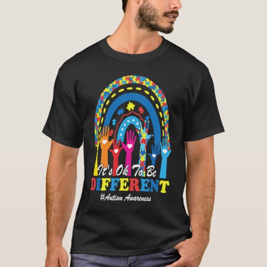 Het Is Ok Om Anders Te Zijn Autisme Bewustzijn Lui T-shirt (Voorkant)