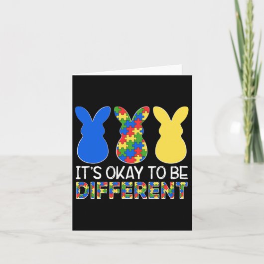 Het is OK om anders te zijn Autisme Bewustzijn maa Kaart (Voorkant)