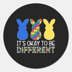 Het is OK om anders te zijn Autisme Bewustzijn maa Ronde Sticker