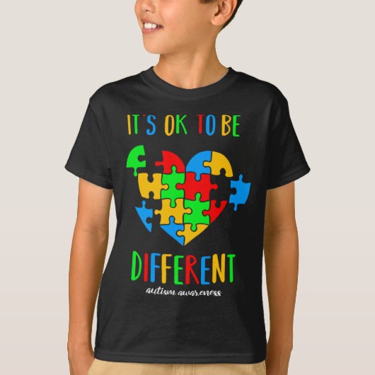 Het Is Ok Om Anders Te Zijn Autisme Bewustzijn Maa T-shirt (Voorkant)