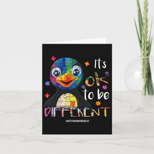 Het is OK om anders te zijn - Autisme Bewustzijn P Kaart (Voorkant)