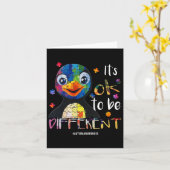Het is OK om anders te zijn - Autisme Bewustzijn P Kaart (Gele Bloem)