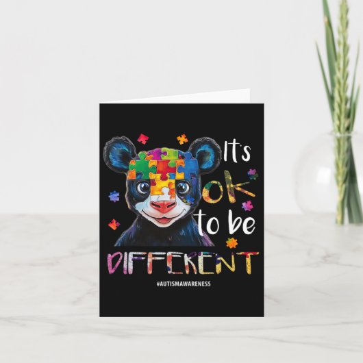 Het is OK om anders te zijn - Autisme Bewustzijn P Kaart (Voorkant)