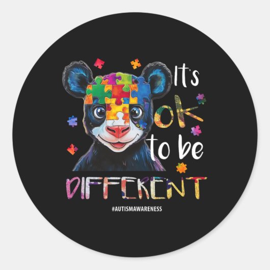 Het is OK om anders te zijn - Autisme Bewustzijn P Ronde Sticker (Voorkant)