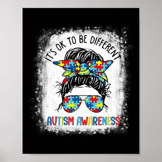Het Is Ok Om Anders Te Zijn Autisme Bewustzijn Rom Poster (Voorkant)