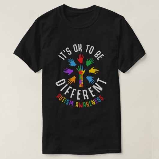 Het Is Ok Om Anders Te Zijn, Autisme Bewustzijn T-shirt (Design voorkant)