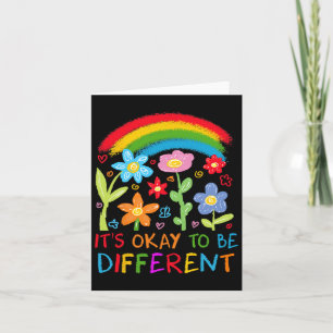 Het is OK om anders te zijn Autisme Rainbow Boho N Kaart