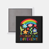Het is OK om anders te zijn Autisme Rainbow Boho N Magneet (Voorkant / Achterkant)