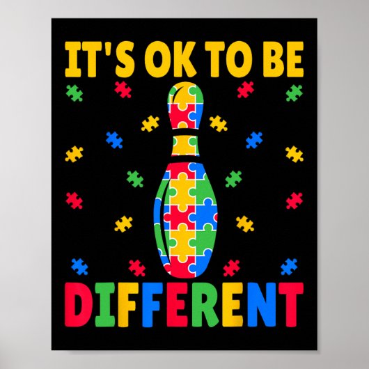 Het is OK om anders te zijn - bowling liefhebber a Poster (Voorkant)