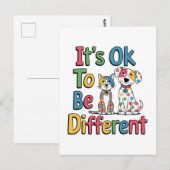 Het is ok om anders te zijn briefkaart (Voorkant / Achterkant)
