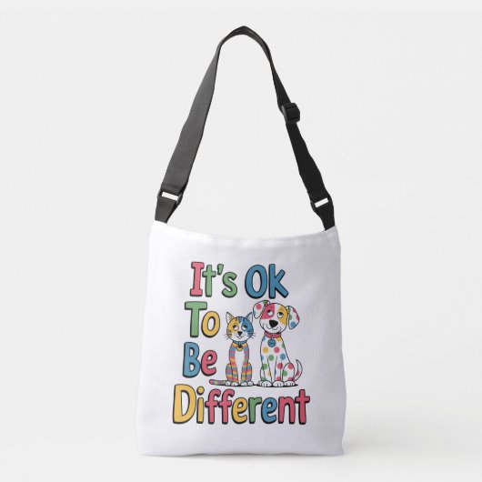 Het is ok om anders te zijn crossbody tas (Voorkant)