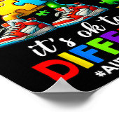Het Is Ok Om Anders Te Zijn Dabbing Puzzel Autisme Poster (Hoek)