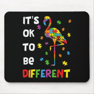 Het Is Ok Om Anders Te Zijn Flamingo Autisme Bewus Muismat