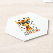 Het Is Ok Om Anders Te Zijn Giraffe Autisme Bewust Kartonnen Onderzetters (Schuin)
