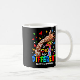 Het is OK om anders te zijn Giraffe Autisme Bewust Koffiemok