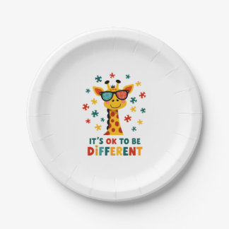 Het Is Ok Om Anders Te Zijn Giraffe Autisme Bewust Papieren Bordje