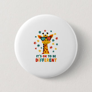 Het Is Ok Om Anders Te Zijn Giraffe Autisme Bewust Ronde Button 5,7 Cm