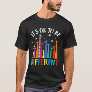 Het is ok om anders te zijn Giraffe Autisme bewust T-shirt