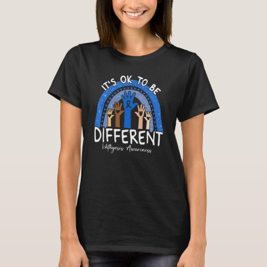 Het Is Ok Om Anders Te Zijn Ichthyosis Bewustzijn T-shirt (Voorkant)