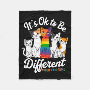Het Is Ok Om Anders Te Zijn Kat Puzzel Schattig Au Fleece Deken
