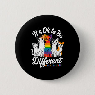 Het Is Ok Om Anders Te Zijn Kat Puzzel Schattig Au Ronde Button 5,7 Cm