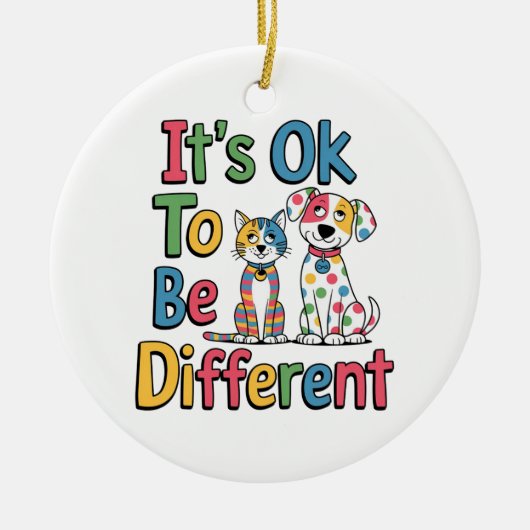 Het is ok om anders te zijn keramisch ornament (Voorkant)