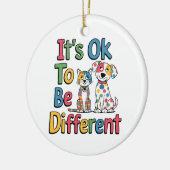 Het is ok om anders te zijn keramisch ornament (Links)