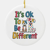 Het is ok om anders te zijn keramisch ornament (Achterkant)