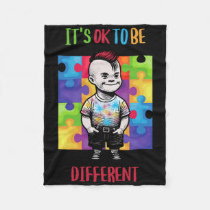 Het is OK om anders te zijn OK Autisme Bewustzijn Fleece Deken