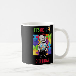 Het is OK om anders te zijn OK Autisme Bewustzijn Koffiemok
