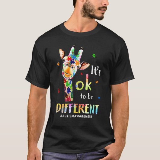 Het Is Ok Om Anders Te Zijn Puzzelstuk Autisme Bew T-shirt (Voorkant)