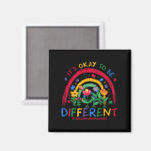 Het is OK om anders te zijn Rainbow Autism Awarene Magneet (Voorkant / Achterkant)