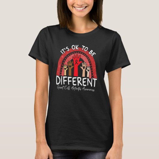 Het Is Ok Om Anders Te Zijn Reuzenarteriitis Alert T-shirt (Voorkant)