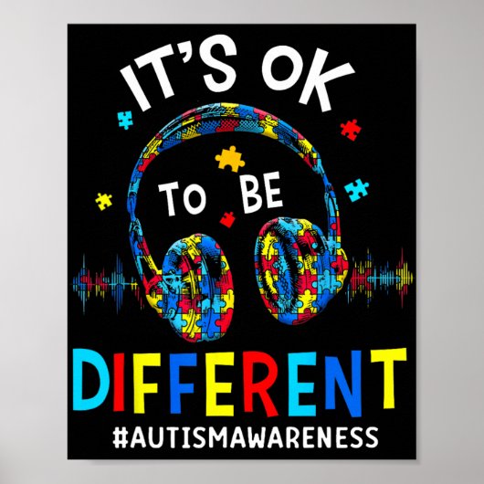 Het is OK om een ander cool autisme bewustzijn spe Poster (Voorkant)